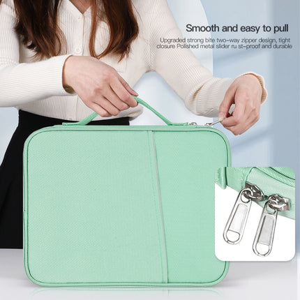 For 9.7-11 inch Laptop Portable Cloth Texture Leather Bag(Green)-garmade.com