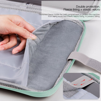 For 9.7-11 inch Laptop Portable Cloth Texture Leather Bag(White)-garmade.com