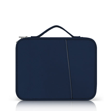 For 12.9-13 inch Laptop Portable Cloth Texture Leather Bag(Blue)-garmade.com
