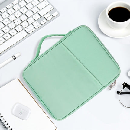 For 12.9-13 inch Laptop Portable Cloth Texture Leather Bag(Green)-garmade.com