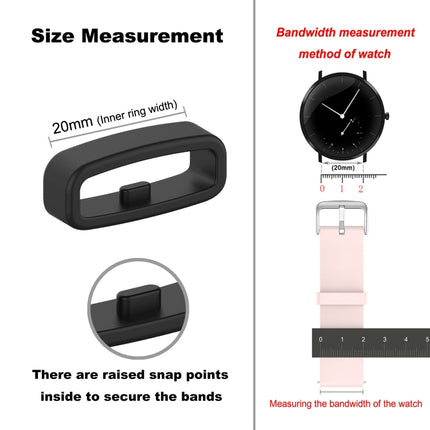 20mm 10pcs Universal Watch Band Fixed Silicone Ring Safety Buckle(Light Pink)-garmade.com
