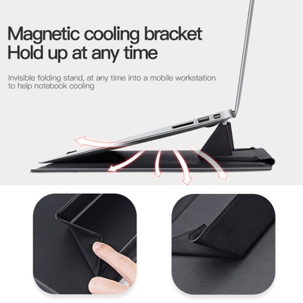13-14 inch Universal Laptop Magnetic Holder Stitching Inner Bag(Brown)-garmade.com