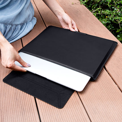 15-16 inch Universal Laptop Magnetic Holder Stitching Inner Bag(Brown)-garmade.com