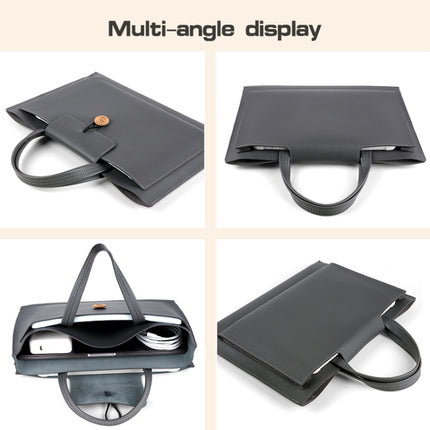 13-14 inch Universal Elastic Thread Button Portable Laptop Inner Bag(Black)-garmade.com