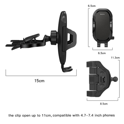 Yesido C84 360 Degree Rotating CD Port Car Phone Holder(Black)-garmade.com