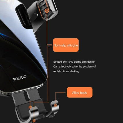 Yesido C87 Car Air Outlet Mirror Gravity Phone Mount Holder(Black)-garmade.com