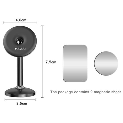 Yesido C93 720 Degree Rotation Dual Ball Paste Magsafe Magnetic Car Phone Holder(Black)-garmade.com