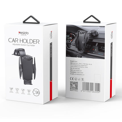 Yesido C99 Car Center Console Suction Cup Mobile Phone Navigation Holder(Black)-garmade.com