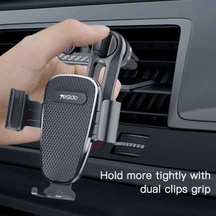Yesido C105 Car Air Outlet Dual Clip Mobile Phone Navigation Holder(Black)-garmade.com