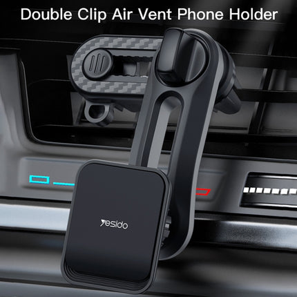 Yesido C106 Car Air Outlet Dual Clip Magsafe Magnetic Phone Navigation Holder(Black)-garmade.com