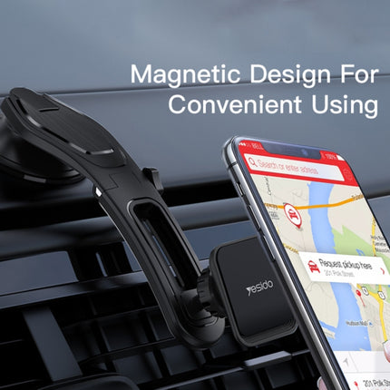 Yesido C107 Car Suction Cup Magsafe Magnetic Phone Holder(Black)-garmade.com