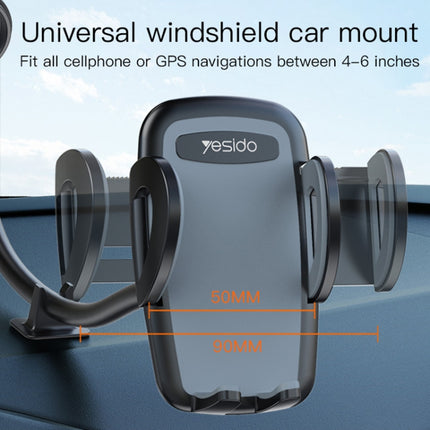 Yesido C108 360 Degree Rotation Car Windshield Suction Cup Phone Holder(Black)-garmade.com