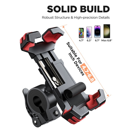 JOYROOM JR-ZS360 Bicycle Handle Phone Mount Compatible with 4.7-6.8 inch(Black)-garmade.com