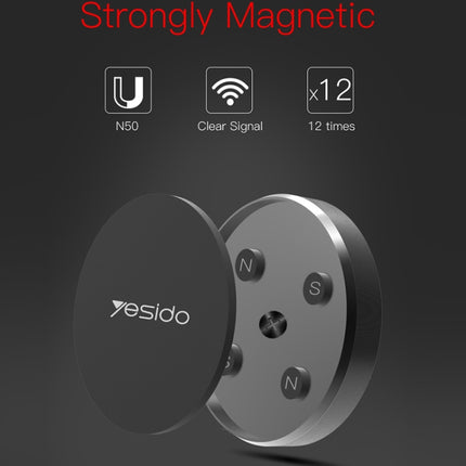 Yesido C38 Car Round Plate Magnetic Phone Holder(Black)-garmade.com