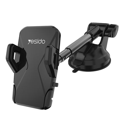 Yesido C40 Car Foldable 360 Degree Rotation Automatic Clip Phone Holder(Black)-garmade.com