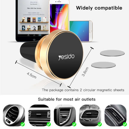 Yesido C57 Car Air Vent Magnetic Phone Holder(Gold)-garmade.com