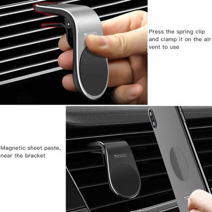Yesido C64 Car Air Vent Strong Magnetic Phone Holder(Silver)-garmade.com