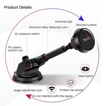 Yesido C67 Car Dashboard Magnetic Suction Phone Holder(Black)-garmade.com