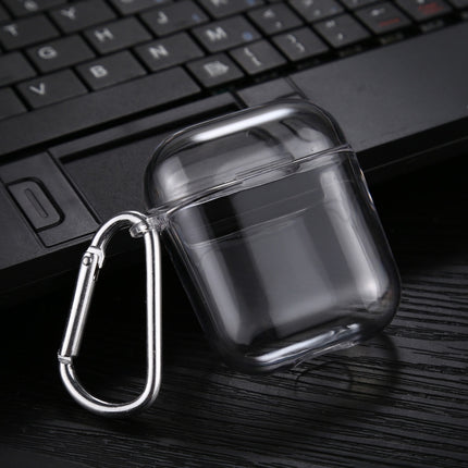 For AirPods 1 / 2 Transparent PC Hard Earphone Protective Case with Hook-garmade.com