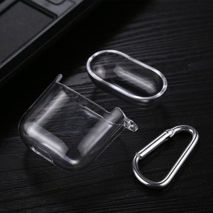For AirPods 1 / 2 Transparent PC Hard Earphone Protective Case with Hook-garmade.com