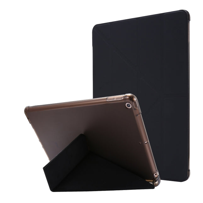 For iPad 10.2 2021 / 2020 / 2019 Airbag Deformation Horizontal Flip Leather Case with Holder & Pen Holder(Black)-garmade.com