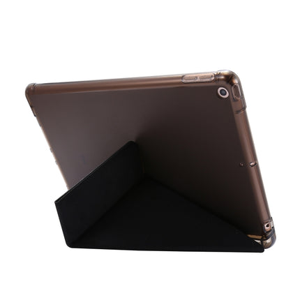 For iPad 10.2 2021 / 2020 / 2019 Airbag Deformation Horizontal Flip Leather Case with Holder & Pen Holder(Black)-garmade.com