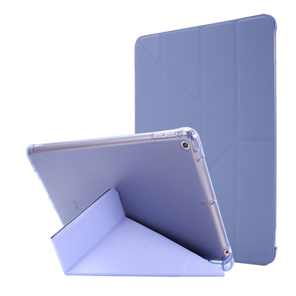 For iPad 10.2 2021 / 2020 / 2019 Airbag Deformation Horizontal Flip Leather Case with Holder & Pen Holder(Purple)-garmade.com