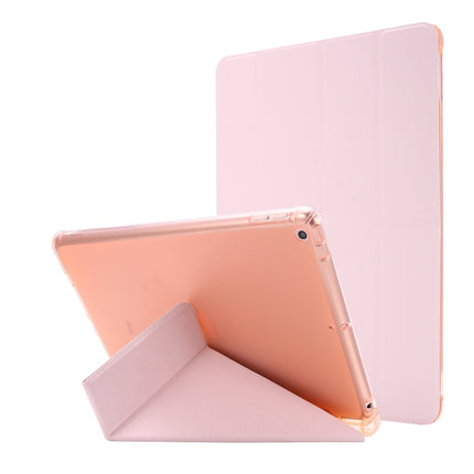 For iPad 10.2 2021 / 2020 / 2019 Airbag Deformation Horizontal Flip Leather Case with Holder & Pen Holder(Pink)-garmade.com