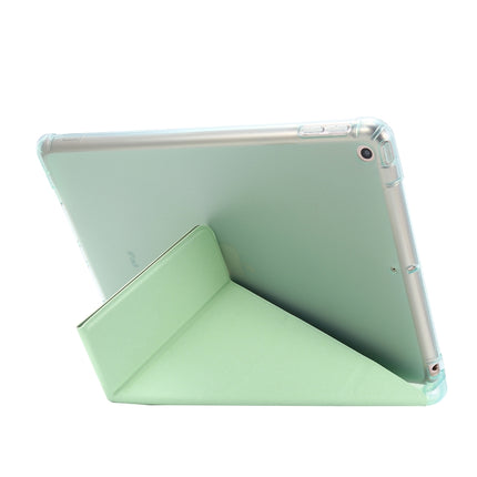 For iPad 10.2 2021 / 2020 / 2019 Airbag Deformation Horizontal Flip Leather Case with Holder & Pen Holder(Mint Green)-garmade.com