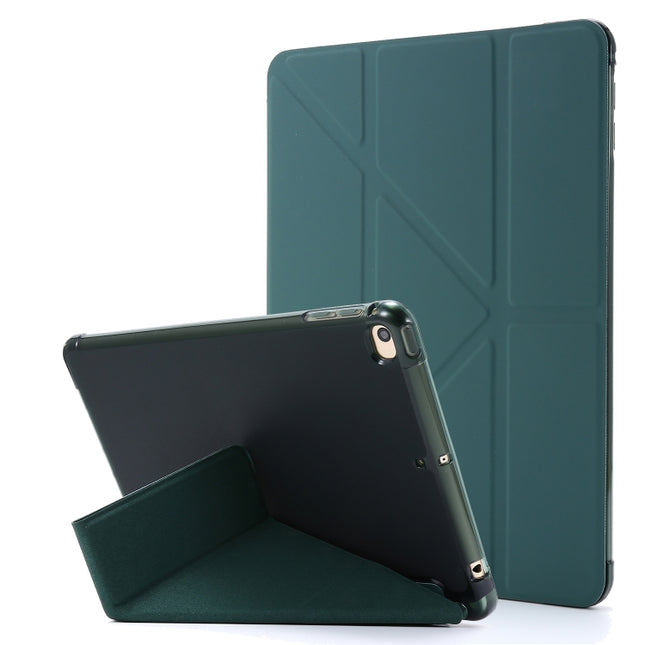 For iPad Mini 4 Airbag Deformation Horizontal Flip Leather Case with Holder(Dark Green)-garmade.com