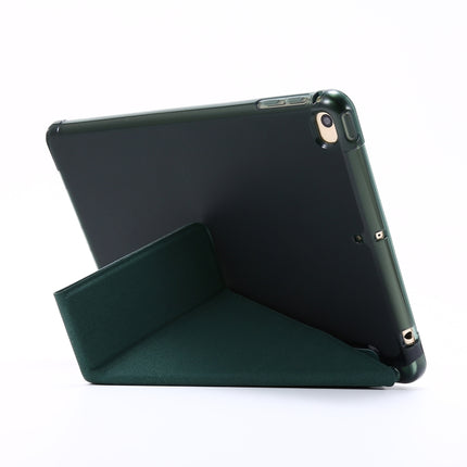 For iPad Mini 4 Airbag Deformation Horizontal Flip Leather Case with Holder(Dark Green)-garmade.com