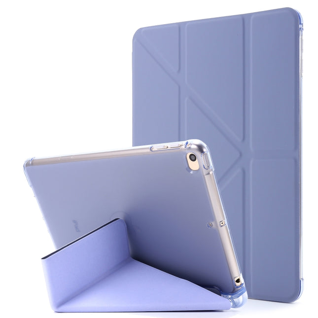 For iPad Mini 4 Airbag Deformation Horizontal Flip Leather Case with Holder (Purple)-garmade.com