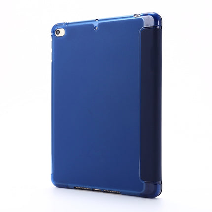 For iPad Mini (2019) Airbag Deformation Horizontal Flip Leather Case with Holder & Pen Holder(Dark Blue)-garmade.com