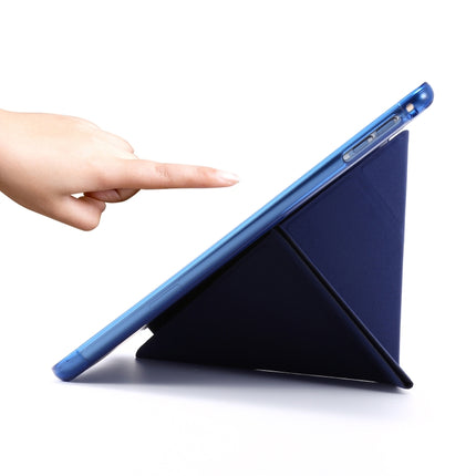 For iPad Mini (2019) Airbag Deformation Horizontal Flip Leather Case with Holder & Pen Holder(Dark Blue)-garmade.com