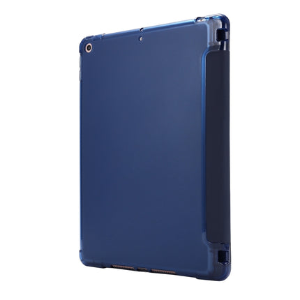 For iPad 10.2 2021 / 2020 / 2019 Airbag Horizontal Flip Leather Case with Three-fold Holder & Pen Holder(Dark Blue)-garmade.com