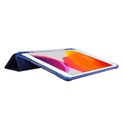 For iPad 10.2 2021 / 2020 / 2019 Airbag Horizontal Flip Leather Case with Three-fold Holder & Pen Holder(Dark Blue)-garmade.com