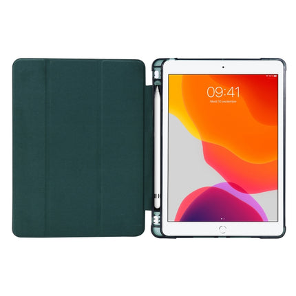 For iPad 10.2 2021 / 2020 / 2019 Airbag Horizontal Flip Leather Case with Three-fold Holder & Pen Holder(Purple)-garmade.com