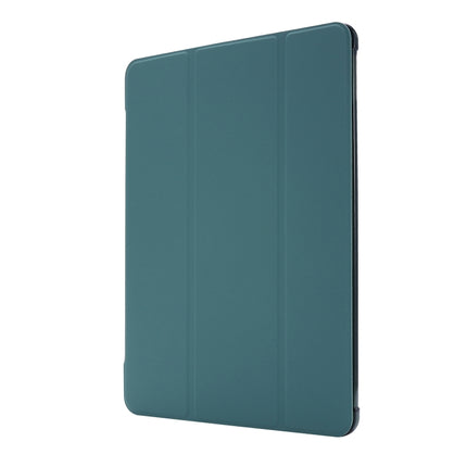 For iPad 10.2 2021 / 2020 / 2019 Airbag Horizontal Flip Leather Case with Three-fold Holder & Pen Holder(Dark Green)-garmade.com
