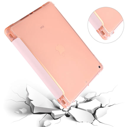 For iPad 10.2 2021 / 2020 / 2019 Airbag Horizontal Flip Leather Case with Three-fold Holder & Pen Holder(Pink)-garmade.com