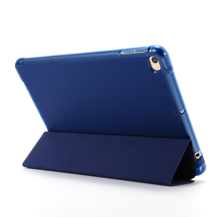 For iPad Mini 4 Airbag Horizontal Flip Leather Case with Three-fold Holder (Dark Blue)-garmade.com