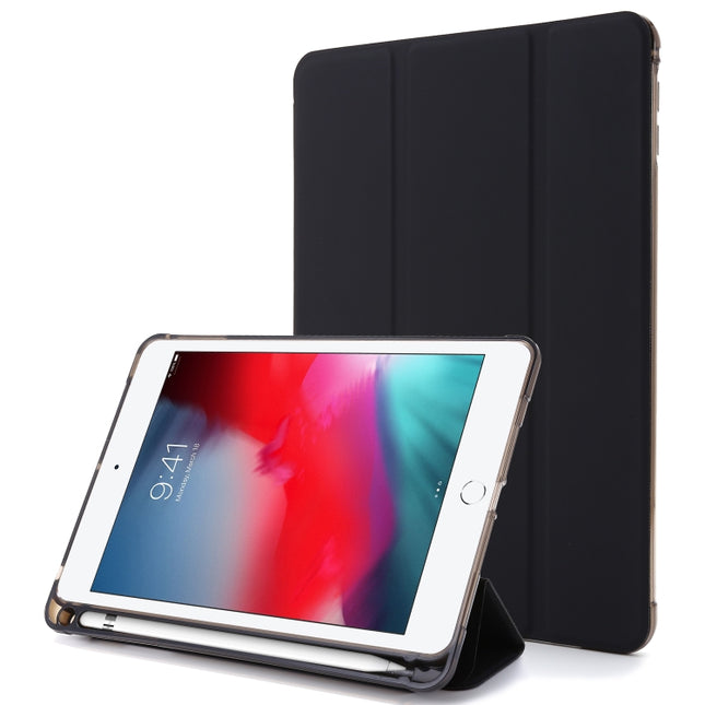 For iPad Mini 4 Airbag Horizontal Flip Leather Case with Three-fold Holder (Black)-garmade.com