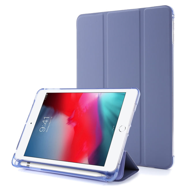 For iPad Mini 4 Airbag Horizontal Flip Leather Case with Three-fold Holder (Purple)-garmade.com