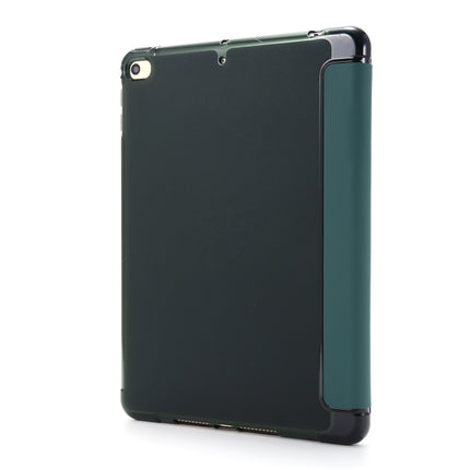 For iPad Mini 4 Airbag Horizontal Flip Leather Case with Three-fold Holder (Dark Green)-garmade.com