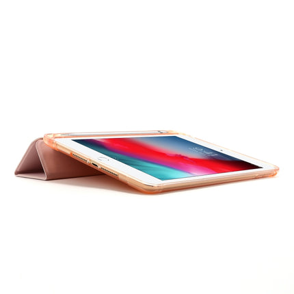 For iPad Mini 4 Airbag Horizontal Flip Leather Case with Three-fold Holder (Pink)-garmade.com