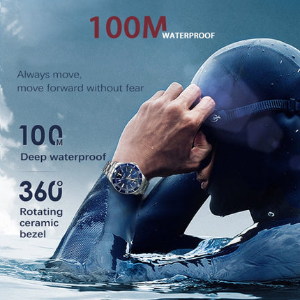 NORTH EDGE ANCHOR Men Outdoor 100m Waterproof Mechanical Watch(Black)-garmade.com