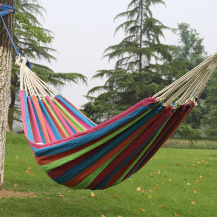 Outdoor Double Thickened Canvas Hammock Indoor Swing, Size:200x100cm(Colorful)-garmade.com