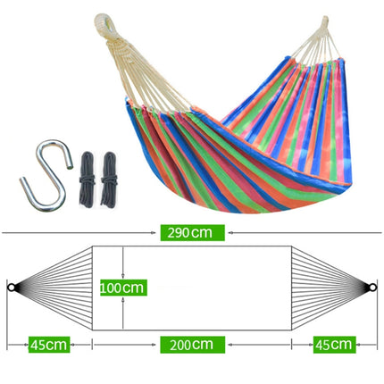 Outdoor Double Thickened Canvas Hammock Indoor Swing, Size:200x100cm(Red White Stripe)-garmade.com