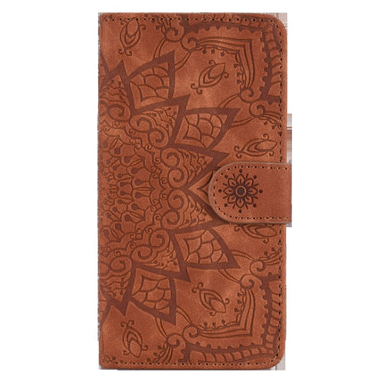 For Samsung Galaxy S20+ Embossed Sunflower Pattern Horizontal Flip PU Leather Case with Holder & Card Slots & Wallet & Lanyard(Brown)-garmade.com