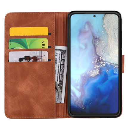 For Samsung Galaxy S20+ Embossed Sunflower Pattern Horizontal Flip PU Leather Case with Holder & Card Slots & Wallet & Lanyard(Brown)-garmade.com