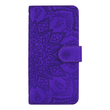 For Samsung Galaxy S20+ Embossed Sunflower Pattern Horizontal Flip PU Leather Case with Holder & Card Slots & Wallet & Lanyard(Purple)-garmade.com